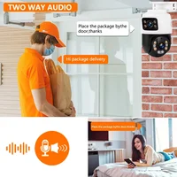 8MP 4K double objectif POE caméra IP PTZ double écran maison intelligente 360 °   Caméra IP de vidéosurveillance filaire détection de mouvement CCTV ICsee 3
