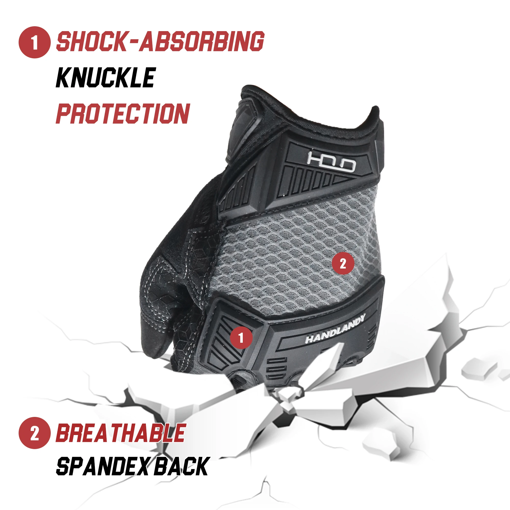 Work Gloves HANDLANDY Impact Reducing Heavy Duty with Grip Touchscreen Breathable Safety Mechanics