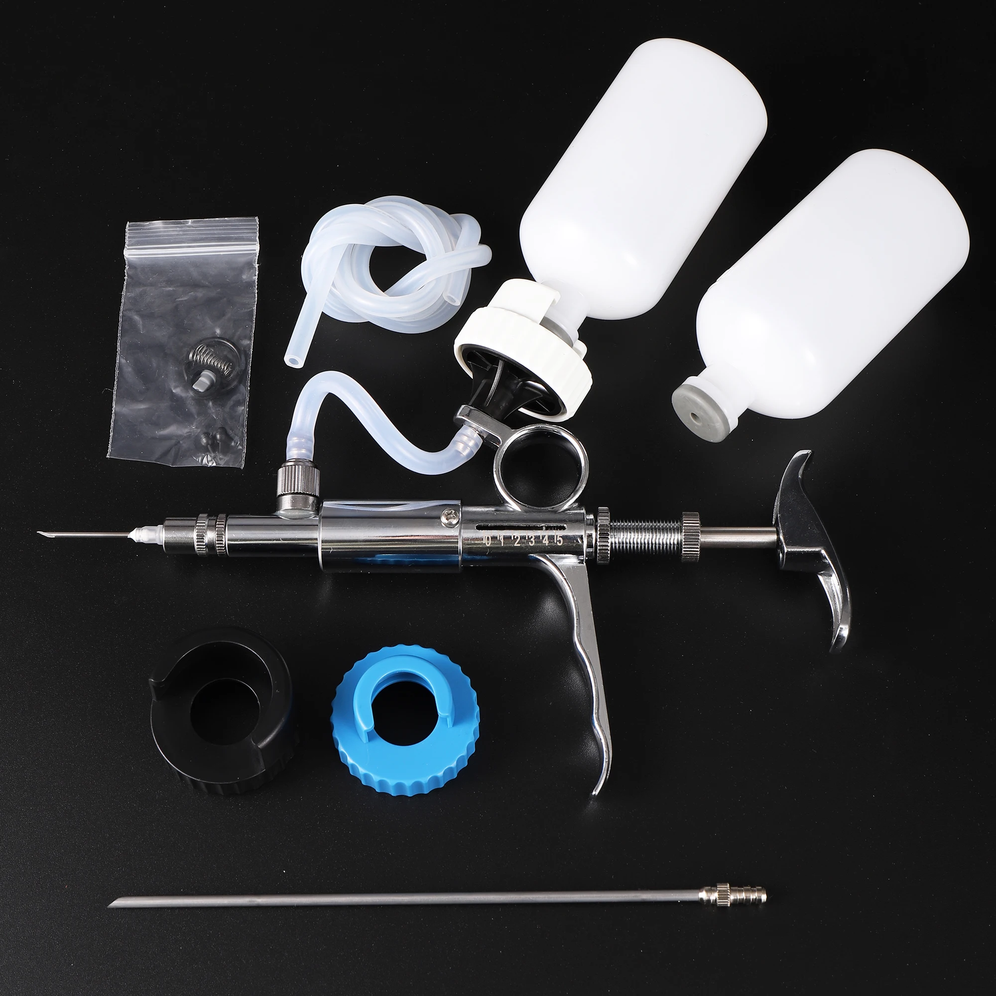 Automatic Livestock Continuous Syringe Veterinary Equipment With Bottles Vaccination Metal Multifunction 1 Set 0.5~5ml