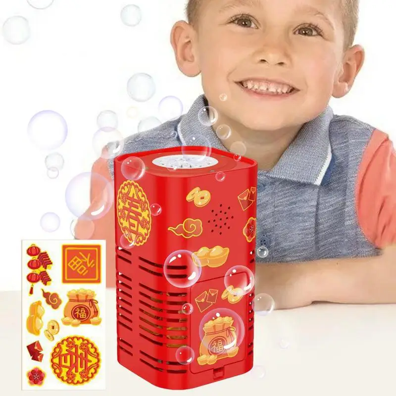 

Portable Firework Bubble Maker New Year Electric 12 Hole Bubble Maker 2023 Red Fire-Work Automatic Bubble Maker Toy With Light