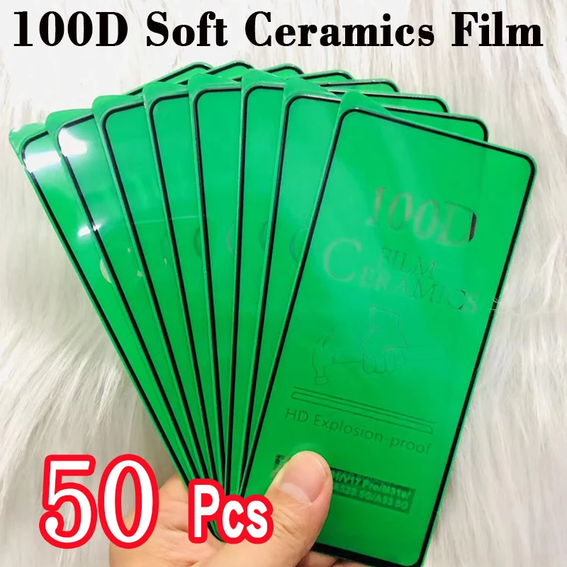 50Pcs HD Ceramic Matte Film For Samsung Galaxy A10S A20S A30S A40S A50S A02S A21S A20E M30S M20S Screen Protector Tempered Glass