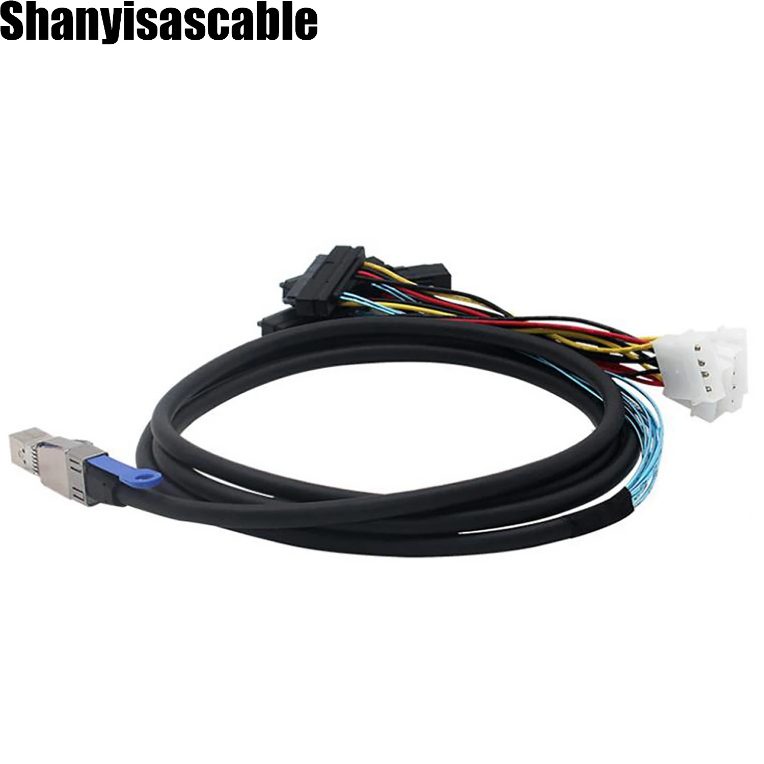 1.0M Mini SAS HD SFF-8644 to SFF-8482 with 4X Molex Power Connectors for Raid Controller to Hard Drive cable