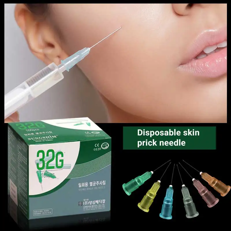 

32G 4mm Meso Disposable Painless Small Needle Irrigator For Superfine Beauty Needle Eyelid Tool Parts