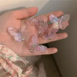 Colorful Mini Butterfly Hair Clips - Cute Duckbill Bangs Accessories (5pcs Pink)