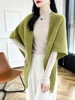 Women 100% Merino Wool Shawl Cardigan Spring Autumn Winter Soft  Pure Colour Cashmere Scarf Sweater Korean Fashion Shawl Tops 3