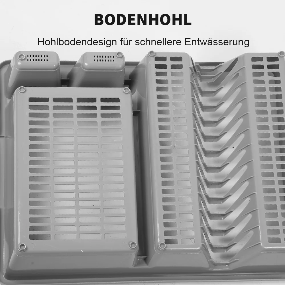 1 Stück Geschirrtrockner Küchenutensilien-Abtropfgestell mit Abtropfkorb Arbeitsplatten-Geschirrorganizer Küchen-Aufbewahrungsregal – Detail 4