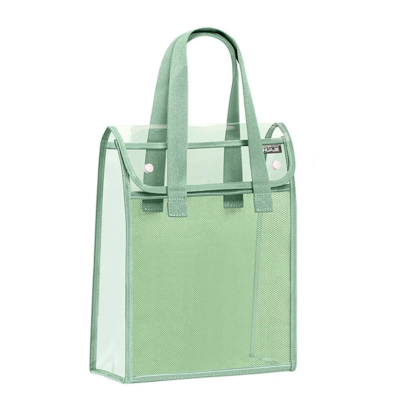 대용량 파일 문서 주최자 휴대용 학교 문구 파우치 가방 투명 방수 보관 가방 사무실 파일 가방