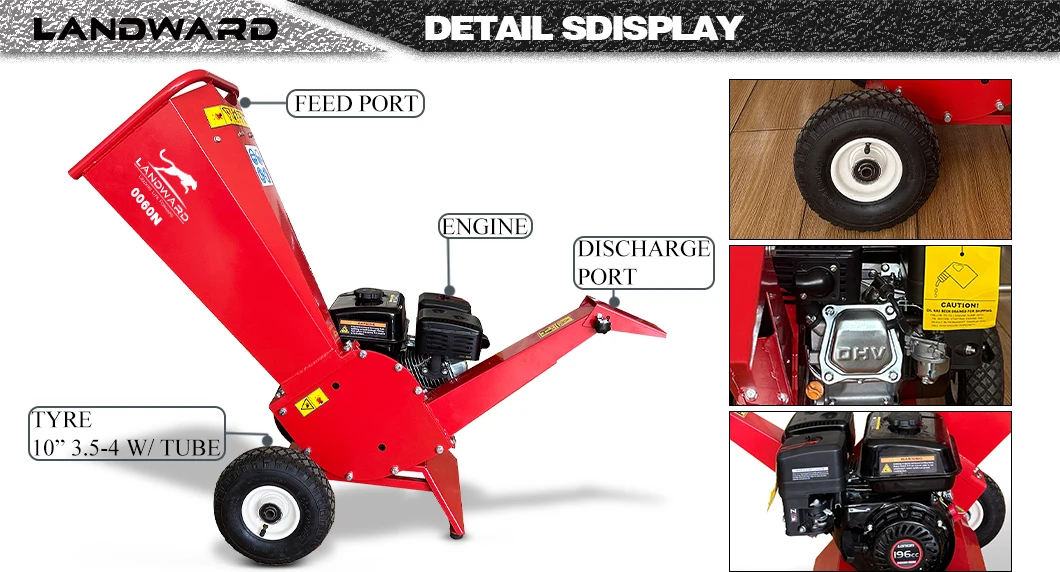 Description Picture 5 of itemChina Supplier OEM Factory price garden petrol gasoline branch wood Shredder gas Wood Chipper machines Customized