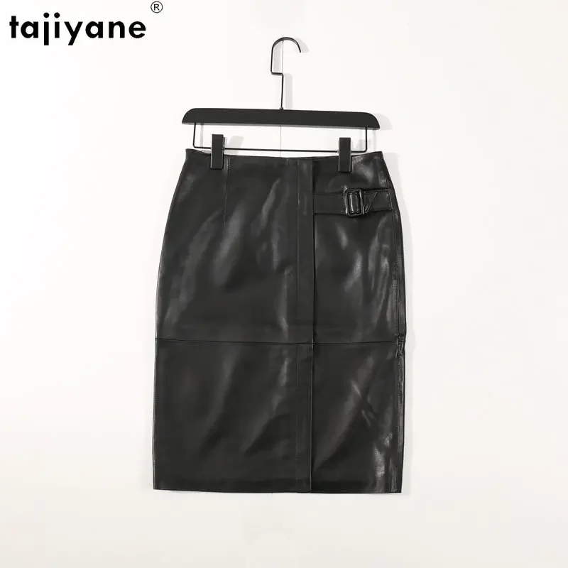 

Tajiyane Genuine Sheepskin High Waist Skirt Women Clothes Real Leather Skirt Women Mid-length Black Skirts for Women Streetwear