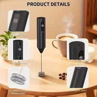 Batteur à œufs électrique, mousseur à crème, mixeur sans fil rechargeable à trois vitesses pour lait et café, outil de cuisine portatif, mousseur à lait 5