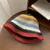 Rainbow Striped Straw Fisherman Hat Women's Summer Breathable Shade with Sun Protection Bucket Hat Face Small Shade Hat 9