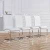 Modern Dining Chairs Set of 4, Side Dining Room/Kitchen Chairs with Faux Leather Padded Seat High Back, Dining Chairs Sets 1