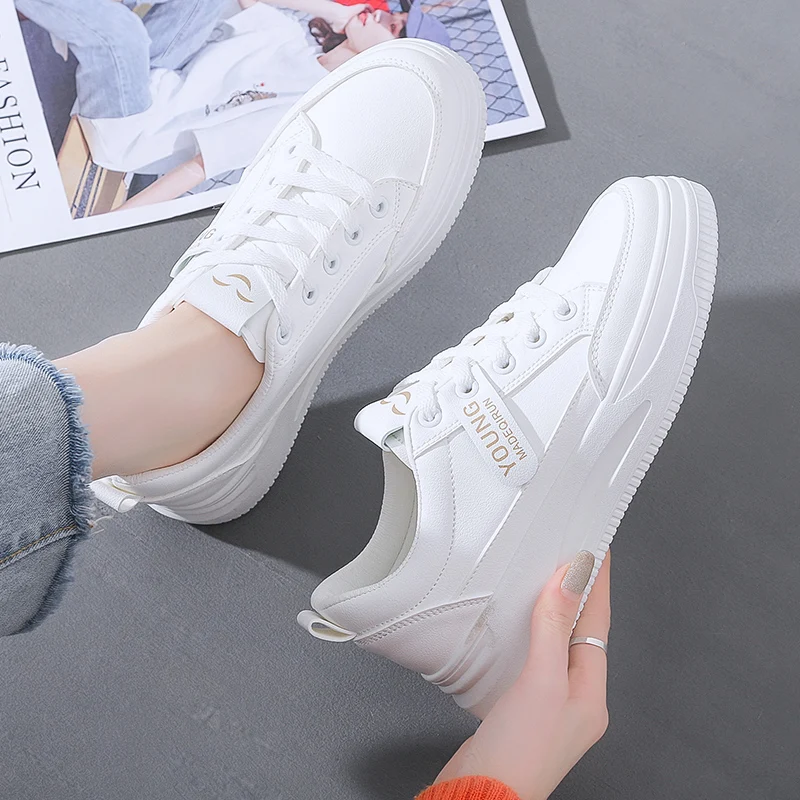 Women Casual Spring Shoes Fashion Breathable Lace-Up Sneakers