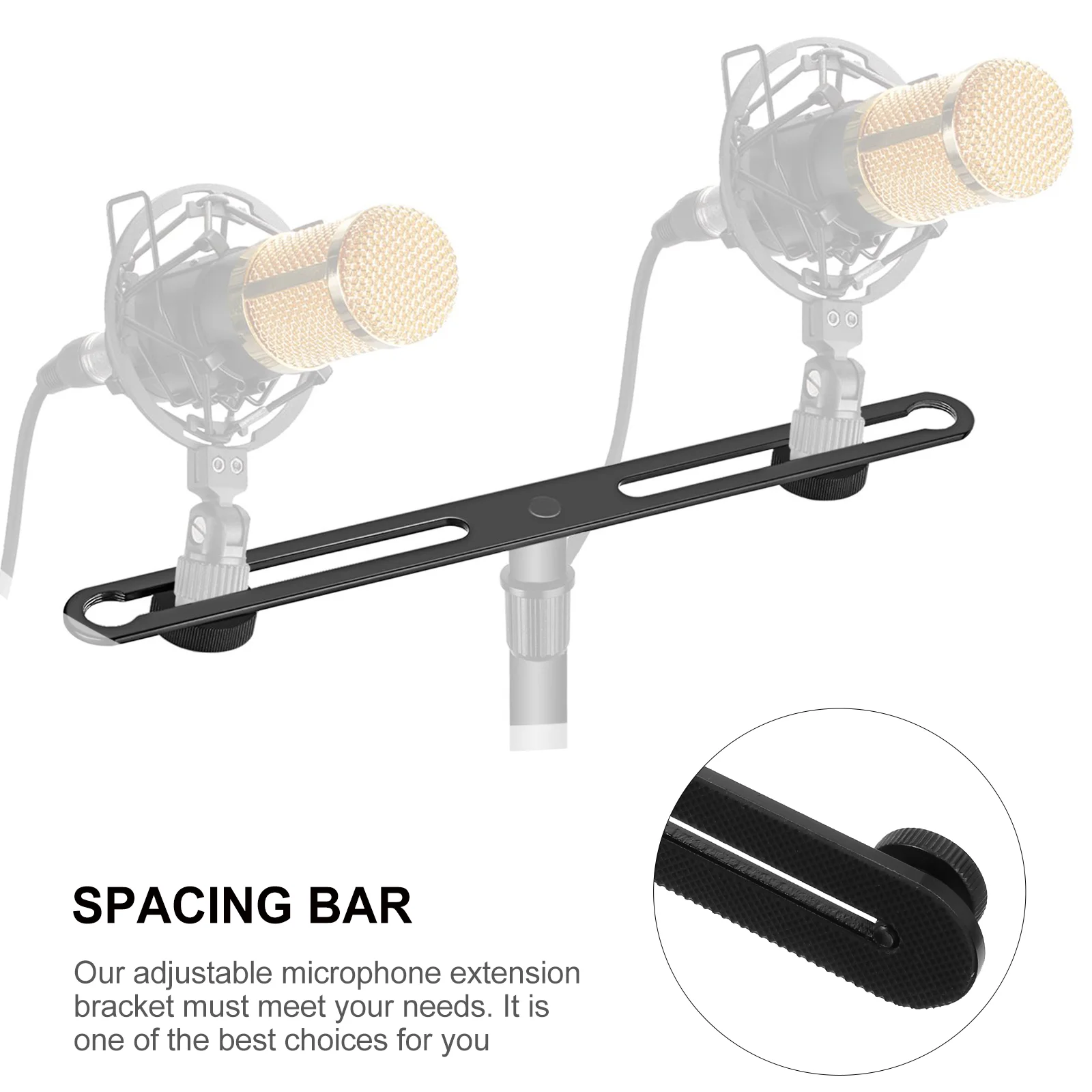 Spacing Bar Aluminum Alloy Extension Bar 2 Pcs For Flash Bracket Mic Stand Spacing Microphone Mount Accessories Parts