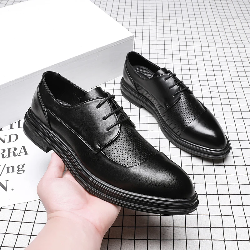 

Brand Men Shoes High Quality England Trend Casual Shoes Fashion Business Oxford Wedding Leather Designer Dress Shoes Men Flats