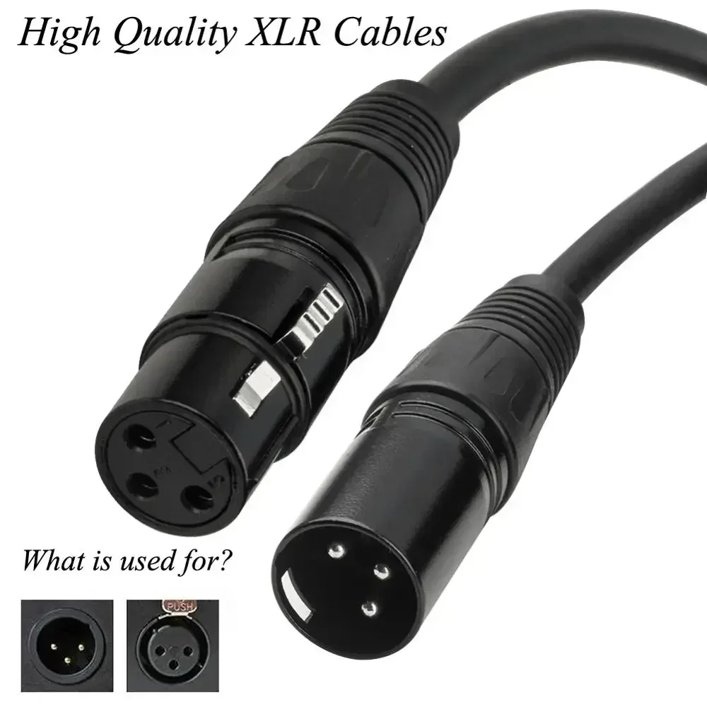 Premium Shielded XLR Audio Cable - Male to Female/Female to Female, Multiple Lengths Available