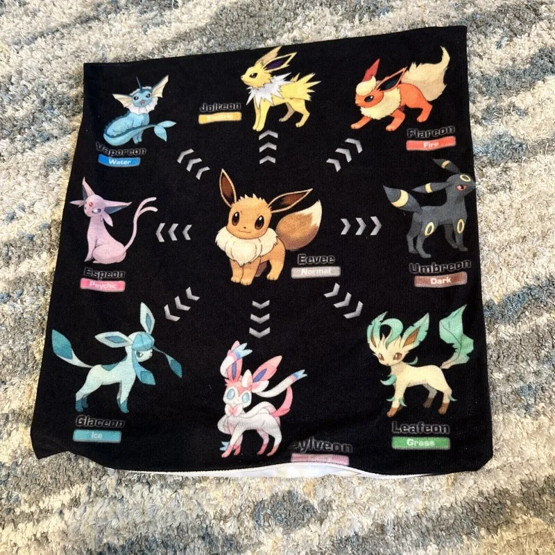 Black Eevee Evolutions Federa Per Cuscino Eeveelution Pokemon 45 X45Cm Cuscino