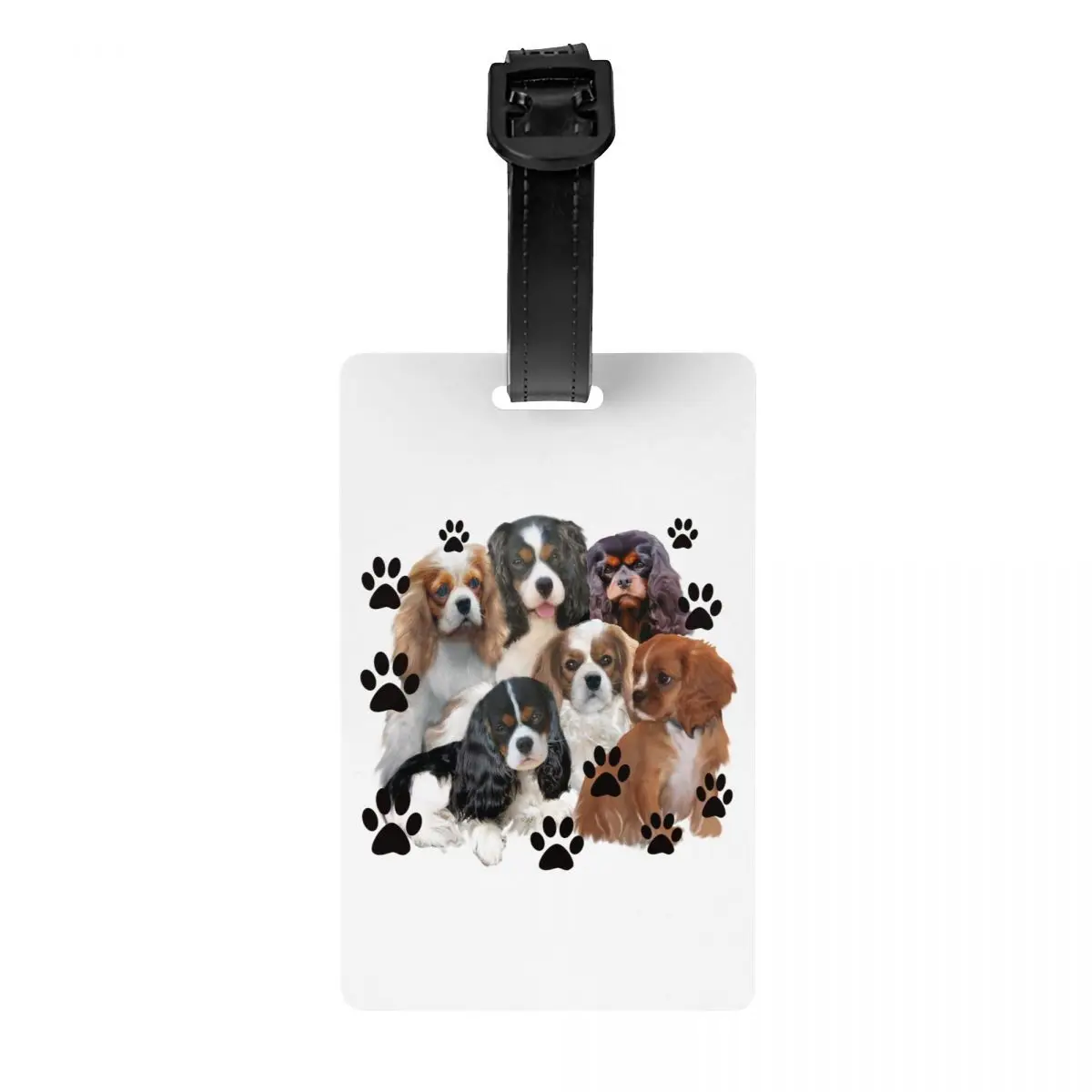 

Cavalier King Charles Spaniel Family Group Luggage Tag Dog Suitcase Baggage Privacy Cover ID Label