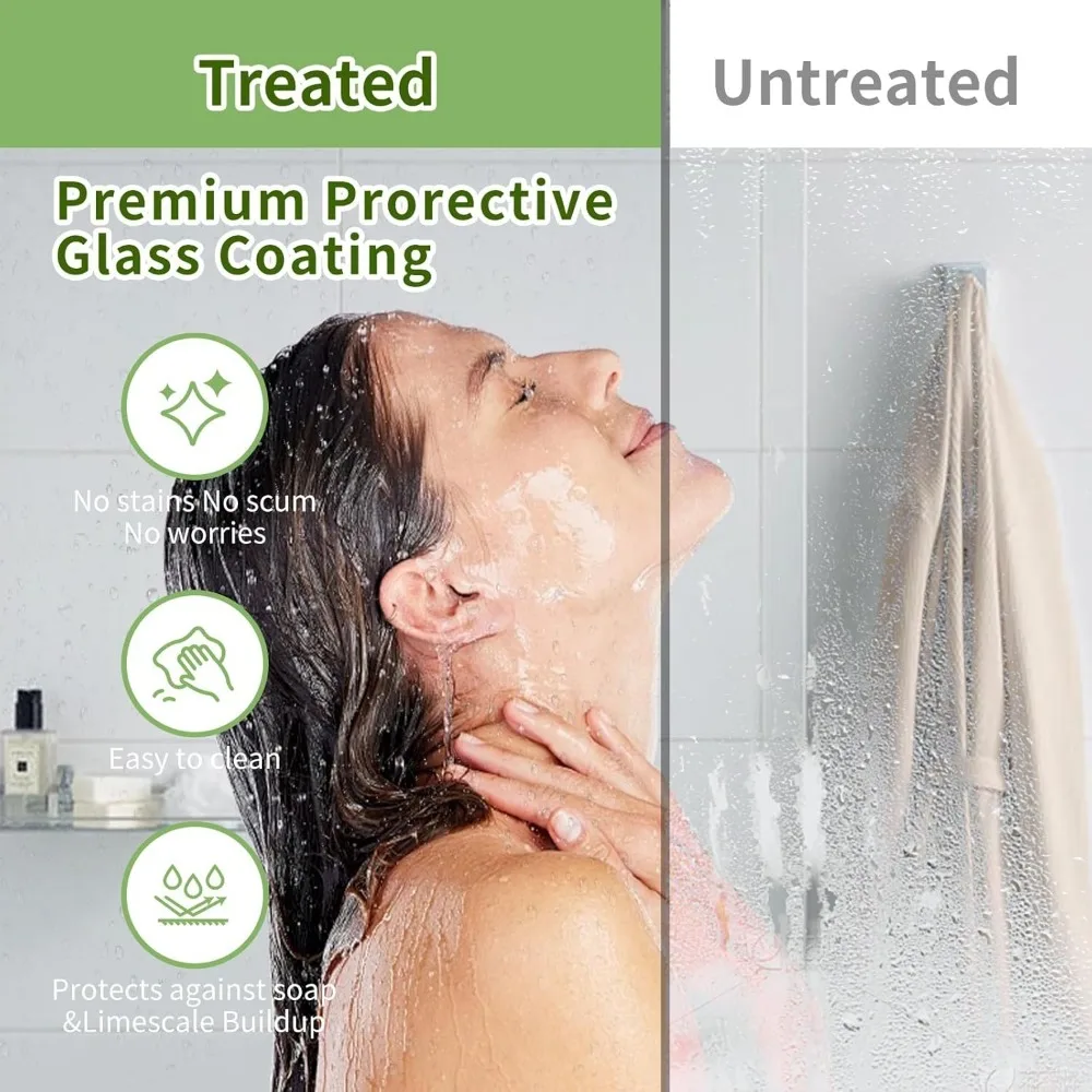 Shower Door, 44-48 in. W X 70 in. H, Semi-Frameless Double Sliding Doors, SGCC Tempered Glass, Bathroom Shower Door 3