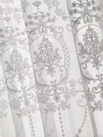 Sheer Curtains White Embroidered Floral Voile Drapes for Living room, Bedroom 6