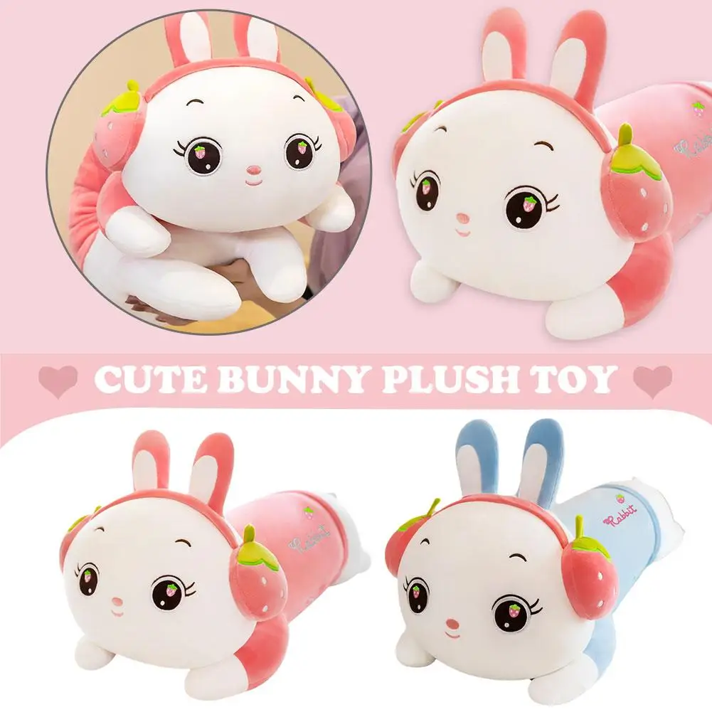 

60cm Cute Bunny Plush Toy Office Lunch Sleeping Pillow Companion Babies Cute Bunny Sleeping Children's Birthday Gift Doll Q9D1