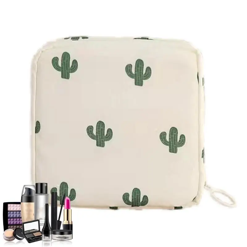 Cartoon Cute Sanitary Napkin Storage Bag Portable Large Capacity Menstrual Packet Cartoon Cute Waterproof Period Bag with Zipper