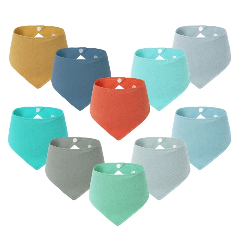 

Infant Bibs Cotton Drooling Bibs Mix Color Burp Cloth Set Baby Nursing Essential 69HE