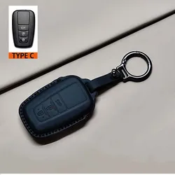 Premium PU Leather Car Remote Key Case Cover (C BLACK)