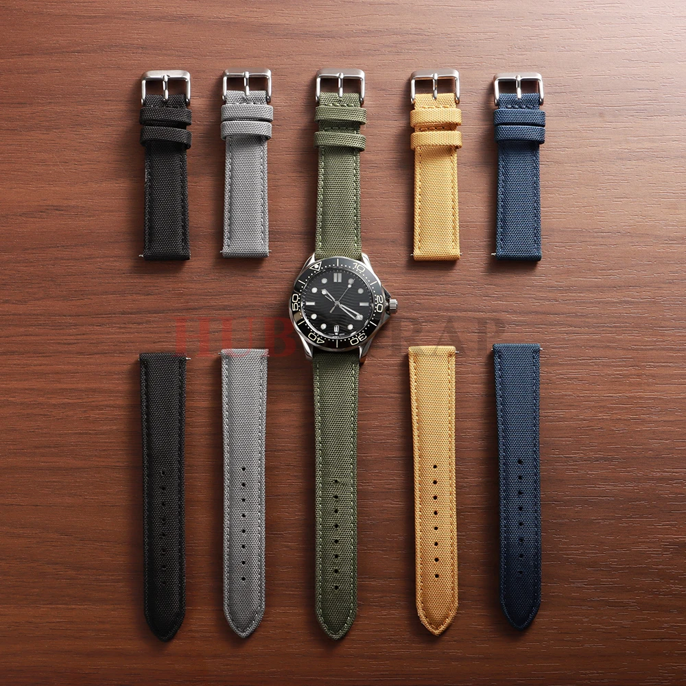 Premium Sailcloth Fabric Watch Strap - Waterproof Quick Release Wristband