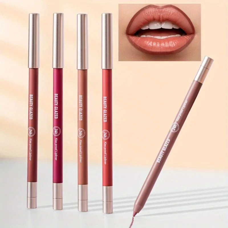 BEAUTY GLAZED Matte Nude Lip Liner Pencil Long Lasting Waterproof Lipstick Pen Lip Tint Cosmetics 5