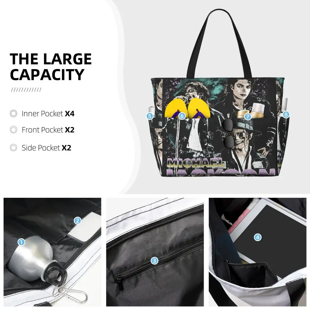 Michael Jackson Beach Tote Bag Sport Gym Yoga Duffle Large Tote Bag Women Travel Bag Fitness bag