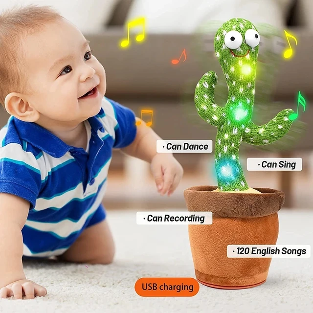 Dancing Cactus 120 Song Speaker Talking Usb Charging Voice Repeat Plush Cactu Dancer Toy Talk Plushie Stuffed Toys For Kids Gift 3