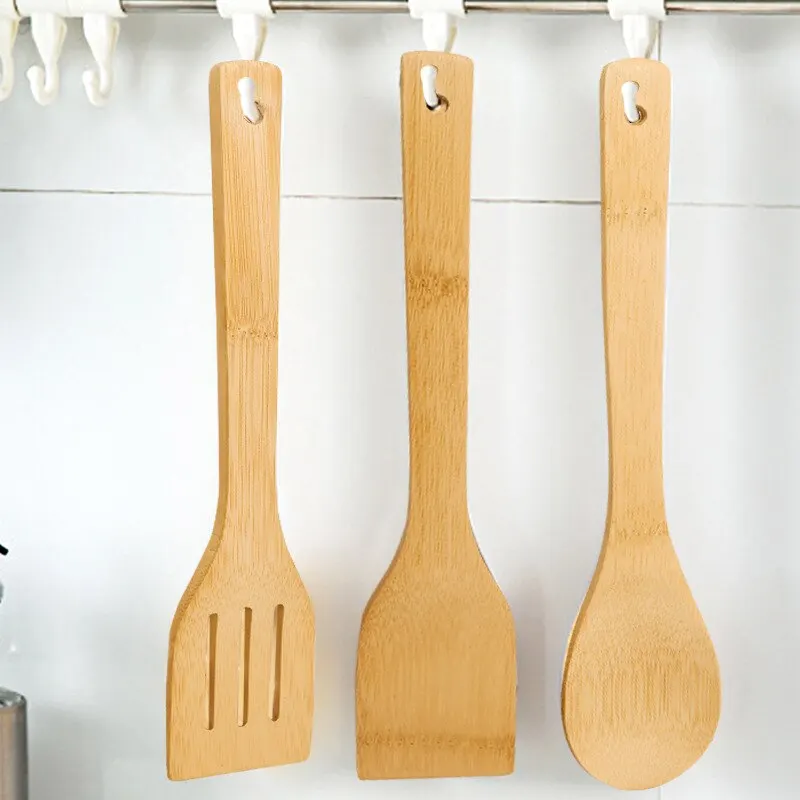 5pcs Set Bamboo Shovel Spoon Kitchen Utensils Kitchen Utensils