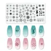 Christmas Nail Art Stamping Plate Drawing Template Winter Snowflakes Floral Christmas EIK Image Stencil Mold Nail Printing Tools 5