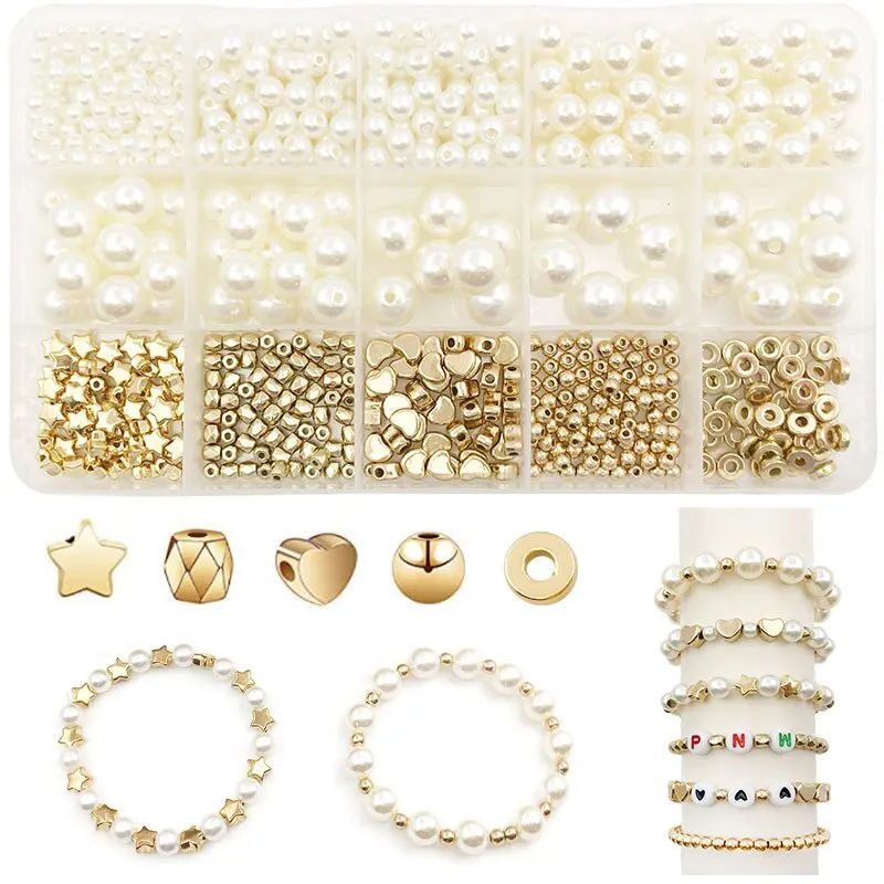 Lote De 500 Perlas Para Pulseras Infantiles | 24 Tipos Y Formas | Joyería Creativa Para Niñas 5-14 Años | Regalo DIY