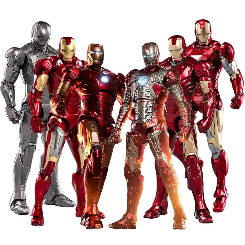 ZD Toys LED Light Iron Man MK1 MK2 MK3 MK4 MK5 MK6 MK7 MK43