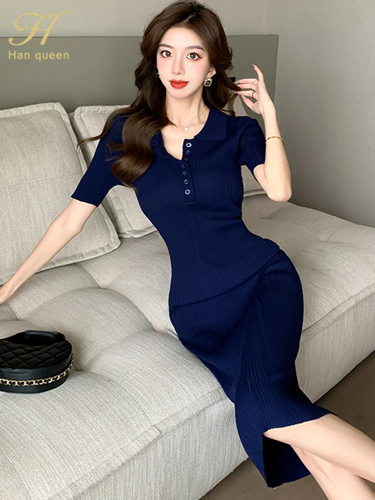 green emerald velvet dress Elegant Summer Dresses Women Short Sleeve Plain Fashion Office Dresses For  Office Lady Work Business Official Clothes Midi Dress