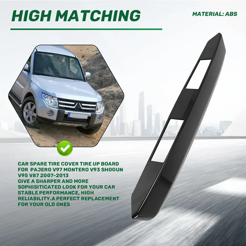 A22F-Car Spare Tire Cover Tire Up Board For Mitsubishi Pajero V97 Montero V93 Shogun V95 V87 2007-2013