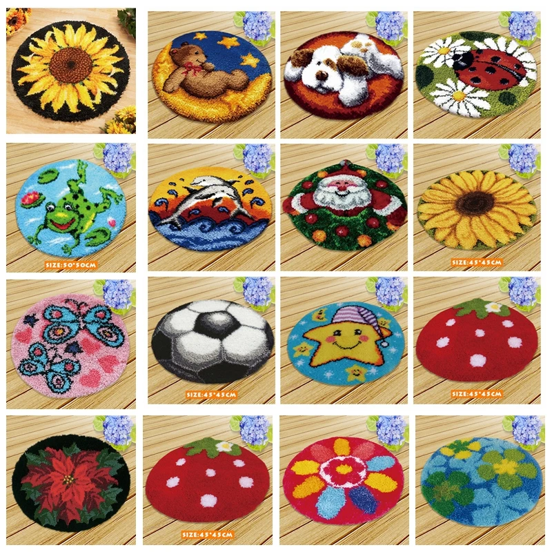 Cartoon Series Latch Hook Carpet Kits DIY Segment Embroidery Materials Package Coarse Wool Pillow Cross Stitch knooppakket