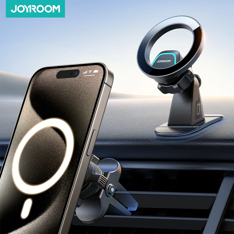 

Joyroom Magnetic Car Mount [20 Strongest Magnets] Magnetic Car Phone Holder Dash [Not Drop 3M Adhesive] All-Metal Phone Mount