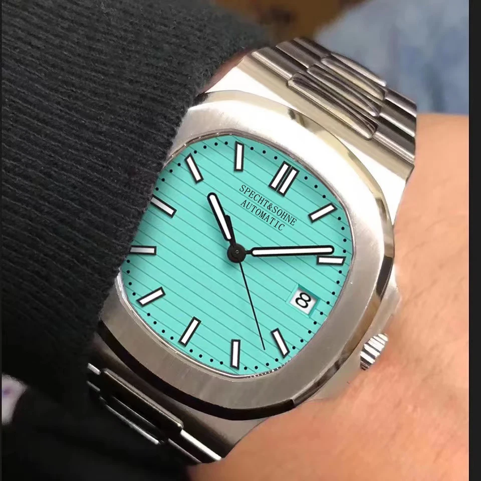 Specht & Sohne Orologi Meccanici Da Uomo Giappone Miyota 8215 Orologio Automatico Da Uomo Tiffany Blue Watch Steel Classic 5711 Clock