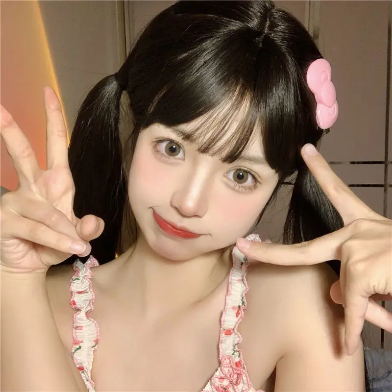 Sanrio Hello Kitty Bow grampo de cabelo fosco estilo coreano, rosa