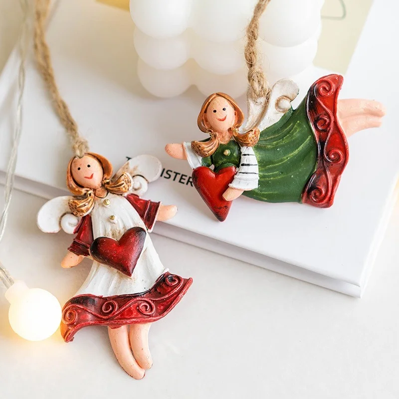 Cute Christmas resin small pendant Christmas socks gift package room pendant snowman ornaments christmas decorations