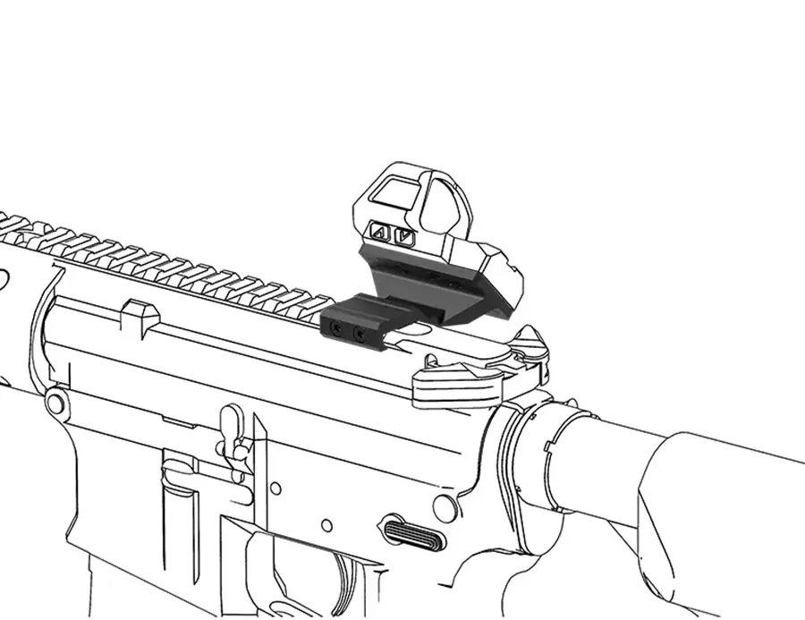 Vector 2007 Universal bei 45-Grad-Schrägversetzte Red Dot Sight-Halterung für Frenzy Mgt/Moj/Tek/Gin Footprint Red Dot Sights – Detail 1