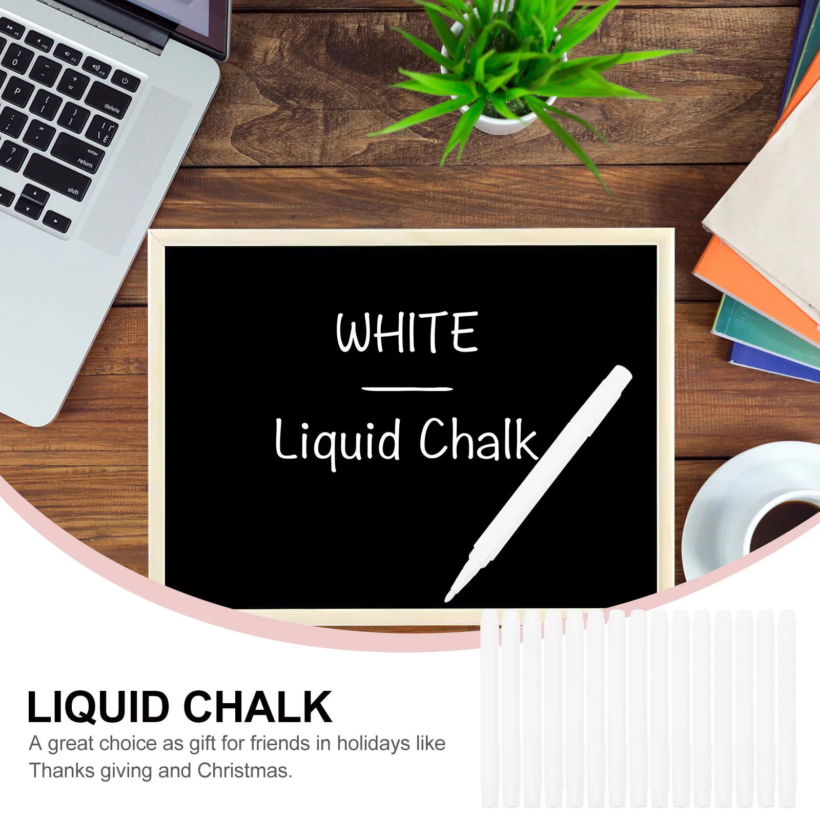 15Pcs 액체 분필 마커 칠판 유리 화이트 보드 용 안전 지울 수있는 펜 휴대용 칠판 쓰기 마커