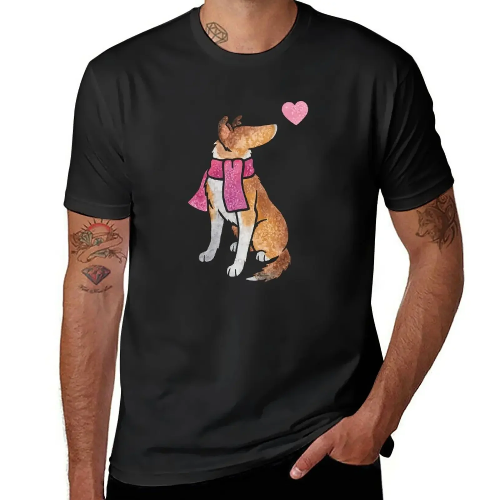 

Watercolour Smooth Collie dog T-Shirt new edition tops customs mens t shirts pack