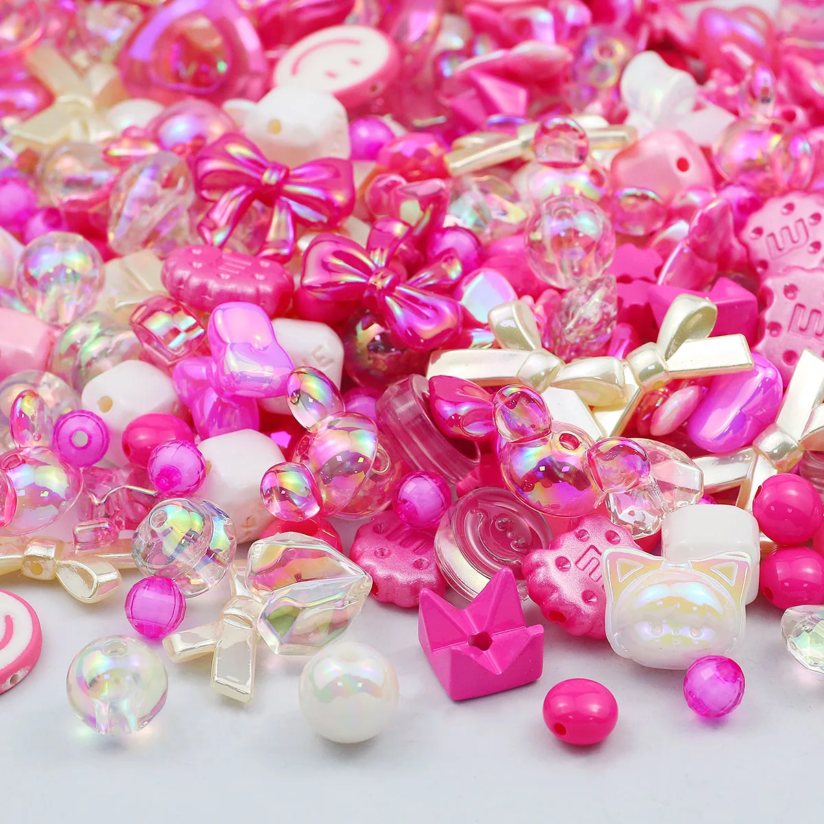 Vibrant Purple Multicolored Acrylic Beads for Creative Jewelry and Crafting