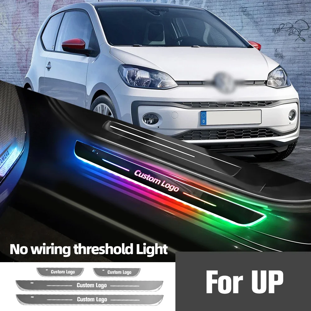 

For Volkswagen VW UP 2011-2020 2017 2018 2019 Car Door Sill Light Customized Logo LED Welcome Threshold Pedal Lamp Accessories