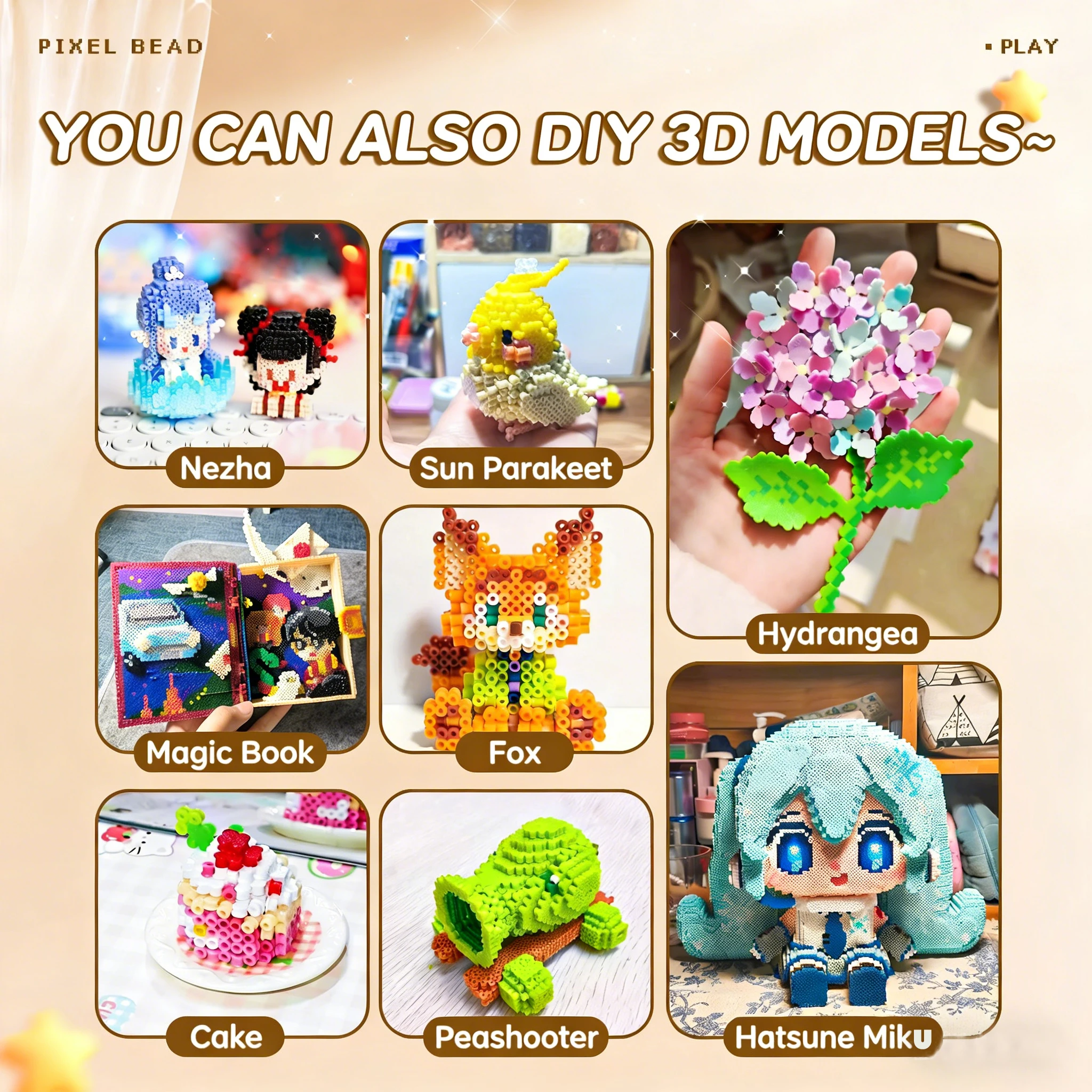 1000/10000개 2.6mm 미니 비즈 - 작은 픽셀 수제 비즈, DIY 쥬얼리 제작, 수제 픽셀, 팔찌, 목걸이에 적합