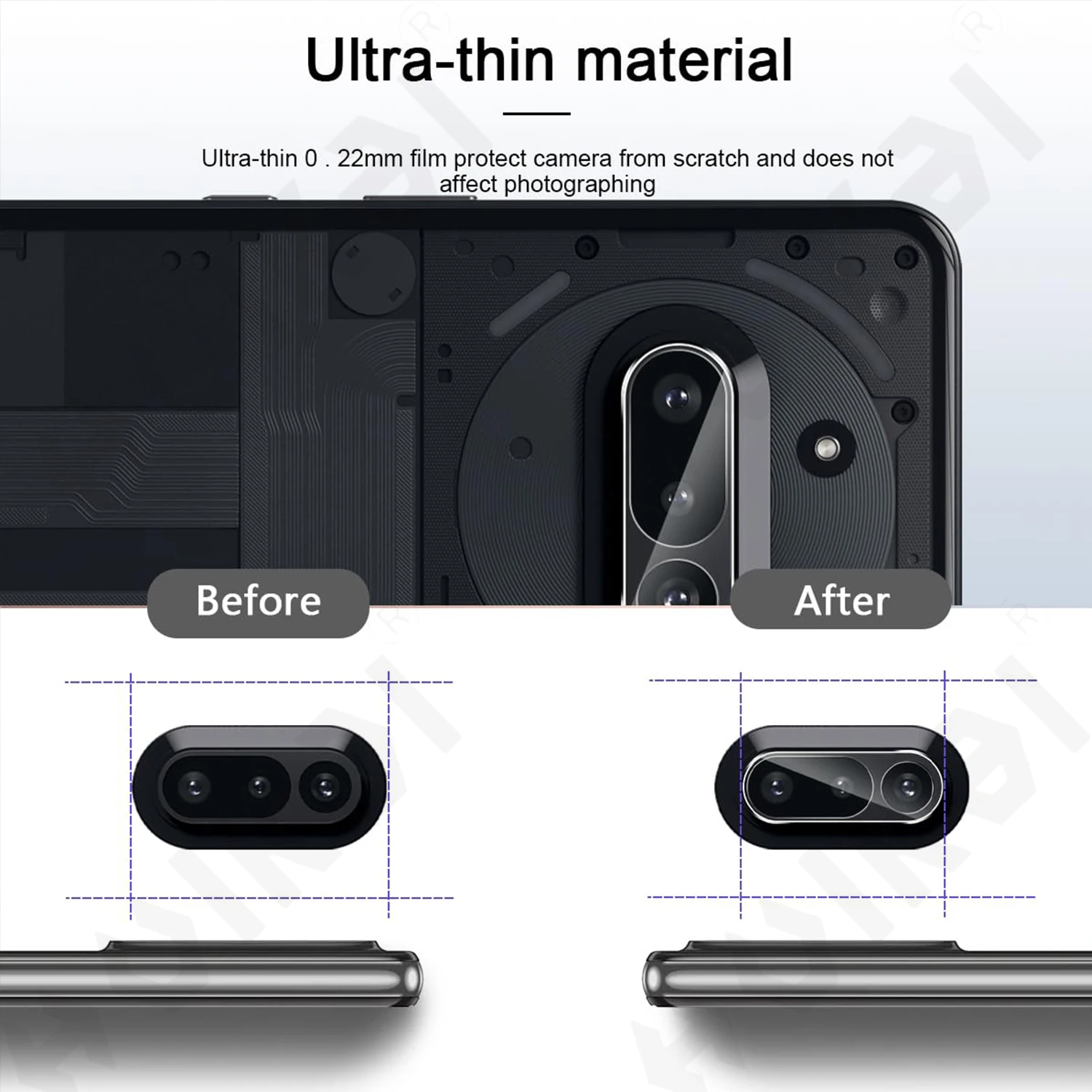 5 Pack Premium Camera Lens Protector Glass with Metal Frame